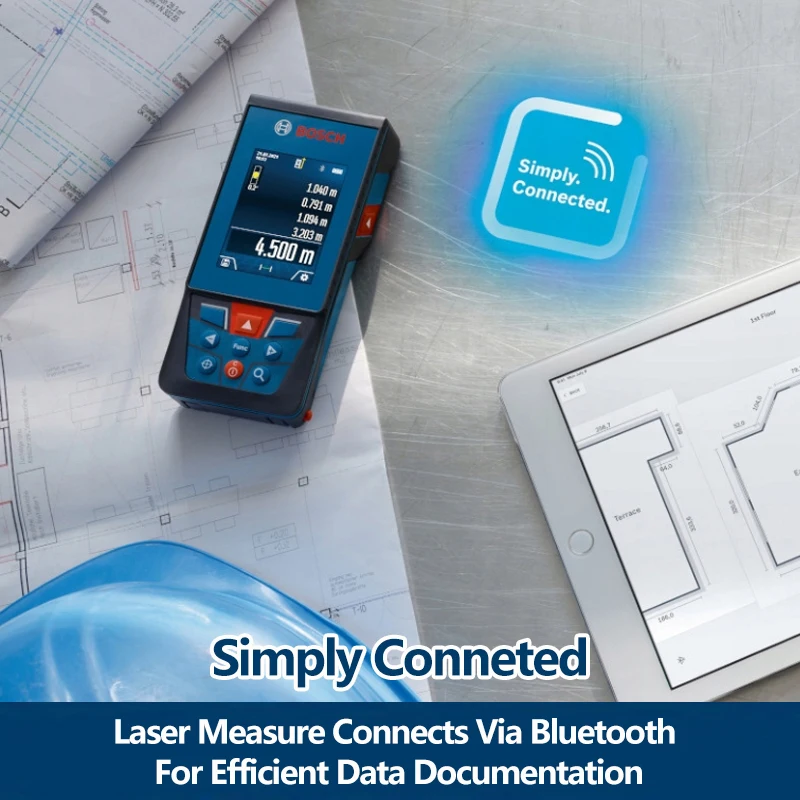 Pengintai Laser Bosch 100 Meter Kamera Bluetooth Bawaan GLM 100-25 C Pengukur Jarak Laser Presisi Tinggi Profesional - 3