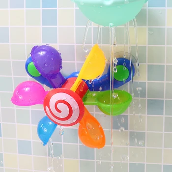 Pengisap Mandi Kincir Air Warna-warni Mainan Mandi Bayi Set Permainan Semprotan Air Bak Mandi Mainan Penyiram Pancuran untuk Anak-anak