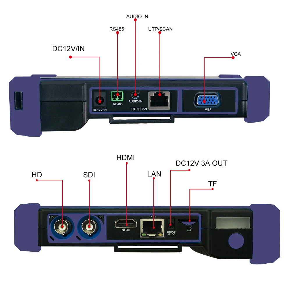 Penguji CCTV IP 4K 8MP IP CVI TVI AHD SDI Analog Monitor CCTV Keamanan 6 In 1 dengan Input HDMI VGA Penguji IPC Poe UTP Rj45 - 4