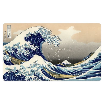 Permainan Kartu Perdagangan Ajaib Playmat The Great Wave Off Kanagawa Art Playmat Permainan Papan Permainan Kartu Permainan Berkumpul Alas Meja YGO