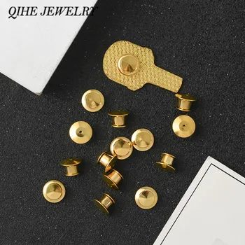 QIHE JEWELRY Locking Pin Backs Untuk Pin Enamel Warna Emas Perak Pin Keepers Genggam Kopling pin ekstra Jangan pernah kehilangan pin lagi!