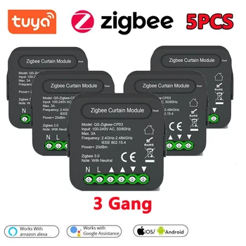 QS-Zigbee / Wifi-CP03 Tuya ZigBee / WiFi Modul Sakelar Tirai untuk Tirai Rana Rol Motor Rumah Pintar Kontrol Google Home Alexa