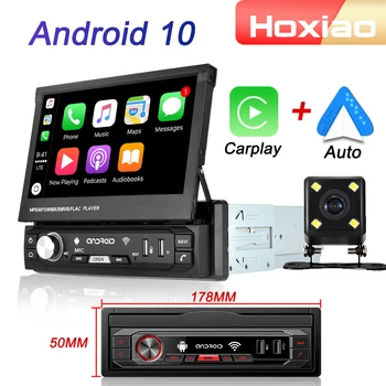 Radio Mobil 1 DIN Android 10 Pemutar Video Multimedia Layar yang Dapat Ditarik untuk Toyota Honda Nissan Kia Hyundai Ford Mitsubishi Lada