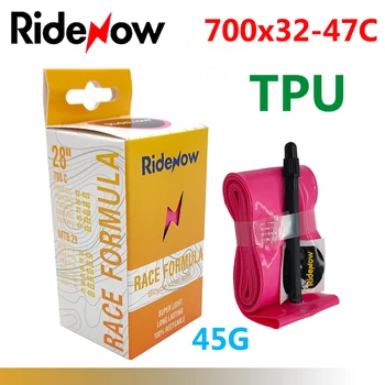 RideNow TPU Sepeda Jalan Raya 700C Ban Dalam Sepeda 700x32C 35 38 40 42 45 47C Katup Ban Kamera Sepeda MTB Prancis 29x1. 5 1.75 1.9 Ban