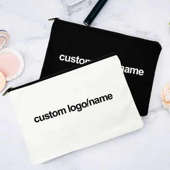 Ritsleting Tas Kosmetik Pribadi Bergaya Desain Khusus Tambahkan Nama Anda Logo Perusahaan Tas Kosmetik Dompet Organizer Tas Pensil Hadiah