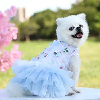Rok untuk Anjing Kecil Menengah Musim Semi /Musim Panas Desain Puppy Weding Dress Kucing Teddy Bichon Kostum Putri Gaya Korea Gratis Pengiriman
