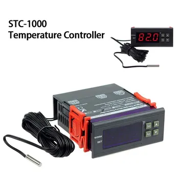 STC-1000 Pengontrol Suhu Akuarium Penetasan Makanan Laut Mesin Termostat Digital LED Termoregulasi Relai Pendingin Pemanas