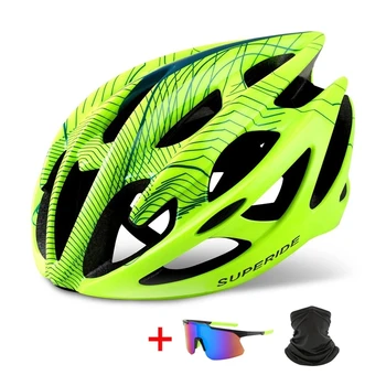 SUPERIDE Helm Sepeda Gunung Sepeda Jalan Luar Ruangan dengan Lampu Belakang Ultralight DH Helm Sepeda MTB Helm Bersepeda Berkuda Olahraga