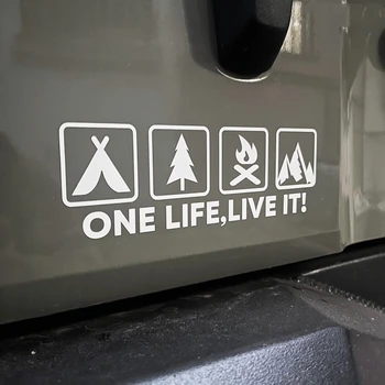 Satu Kehidupan Menjalaninya Berkemah Penggemar Luar Ruangan Stiker Mobil Bertahan Hidup Liar Stiker Empat Kali Lipat untuk Bodi Ekor Jendela Otomatis Kendaraan