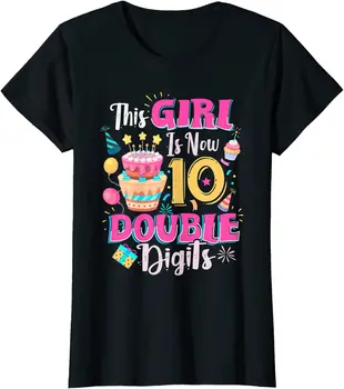 Selamat Ulang Tahun Ke-10 Hadiah Ulang Tahun Ke-10 untuk Anak Perempuan Selamat Ulang Tahun Ke-10 Kaus Atasan Bermotif 3D Unik Kaus Pria Katun Funky Kaus Pria