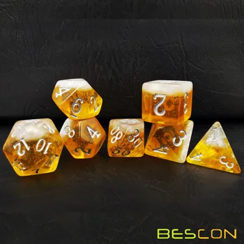 Set Dadu Bir Bescon, Dadu Baru 7 buah BeerDice Polyhedral D & D DND Set Dadu 7 buah, Dadu Dungeons and Dragons