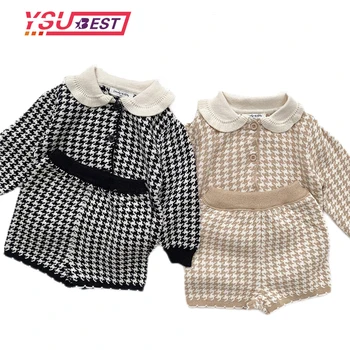 Set Sweter Rajut Anak Perempuan Musim Gugur Musim Dingin 2023 2 Buah Setelan Sweter Bayi Bayi Pakaian Bayi Laki-laki Hangat Pakaian Bayi Baru Lahir 0-4 Tahun