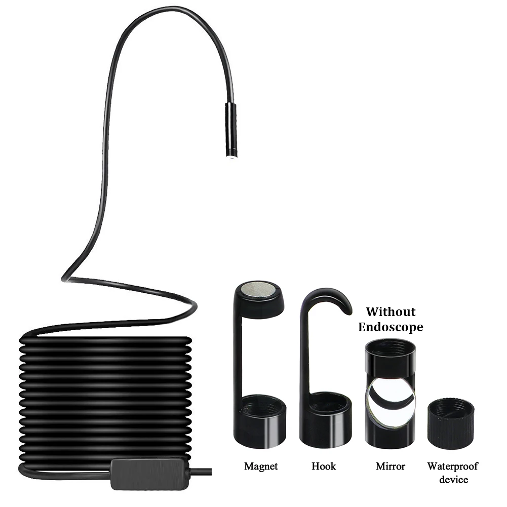 Set Kaca Spion Samping Magnet Kait Fleksibel untuk Kamera Endoskopi Nirkabel Depstech 8mm Inspeksi Kabel Lembut Tahan Air #0111 - 2