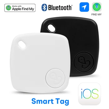 Smart Tag Bluetooth Mini GPS Tracker Locator Alarm Anti Hilang untuk Dompet Kunci Koper Bagasi Pencari Hewan Peliharaan Berfungsi dengan Apple Find My