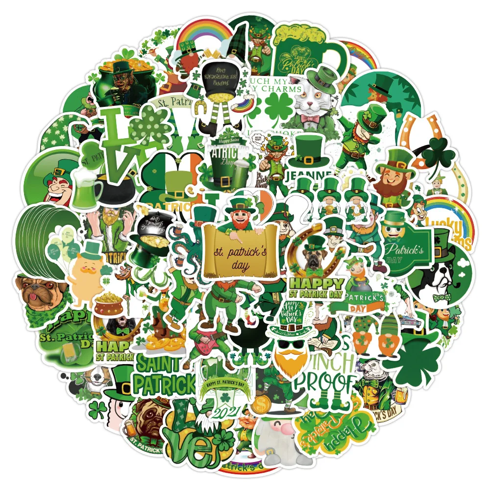 Stiker Hari St. Patrick Irlandia Stiker Alat Tulis Ponsel Bagasi Laptop Mobil Stiker Grafiti Tahan Air Hadiah Mainan - 0