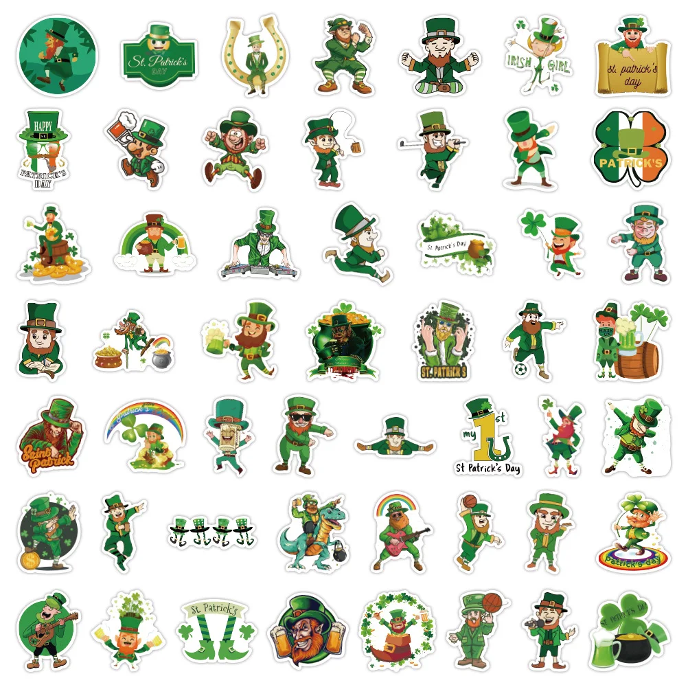 Stiker Hari St. Patrick Irlandia Stiker Alat Tulis Ponsel Bagasi Laptop Mobil Stiker Grafiti Tahan Air Hadiah Mainan - 4