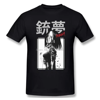 T - shirt untuk Pria Kaus Lompat Bisnis Komik Alita Malaikat Pertempuran Katun Gunnm Kaus Pria Anime Lucu Streetwear Harajuku