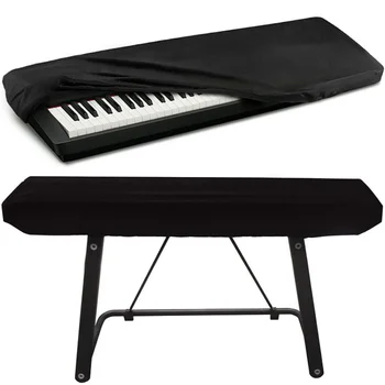Tahan Air Dapat Disesuaikan88/61 Kunci Penutup Keyboard Piano Tas Penyimpanan Penutup Debu dengan Penutup Debu Lembaran Musik untuk Keyboard 88/61