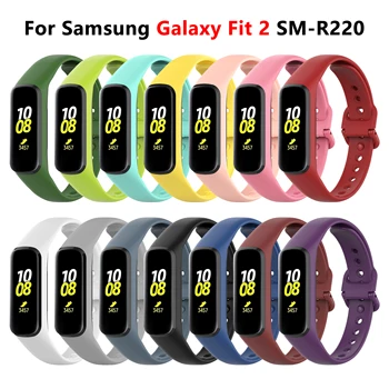 Tali Jam Tangan Pintar Gelang Silikon Lembut untuk Samsung Galaxy Fit 2 SM-R220 Tali Olahraga untuk Samsung Galaxy fit 2 Pergelangan Tangan Pengganti