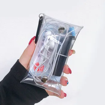 Tas Dompet Kunci PVC Transparan Baru Kantung Cincin Rantai Gantungan Kunci Mobil Pembantu Rumah Tangga Tas Koin Wanita Tas Penyimpanan Lipstik Mini