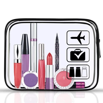 Tas Kosmetik Mandi PVC Transparan Tahan Air Casing Rias Wanita Travel Zipper Makeup Beauty Organizer Kit Penyimpanan Perlengkapan Mandi Cuci