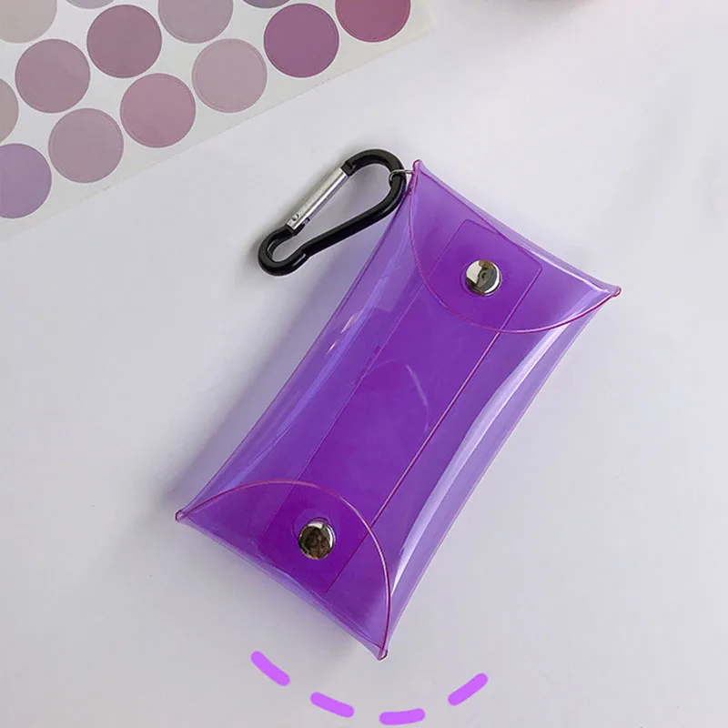 Tas Dompet Kunci PVC Transparan Baru Kantung Cincin Rantai Gantungan Kunci Mobil Pembantu Rumah Tangga Tas Koin Wanita Tas Penyimpanan Lipstik Mini - 2