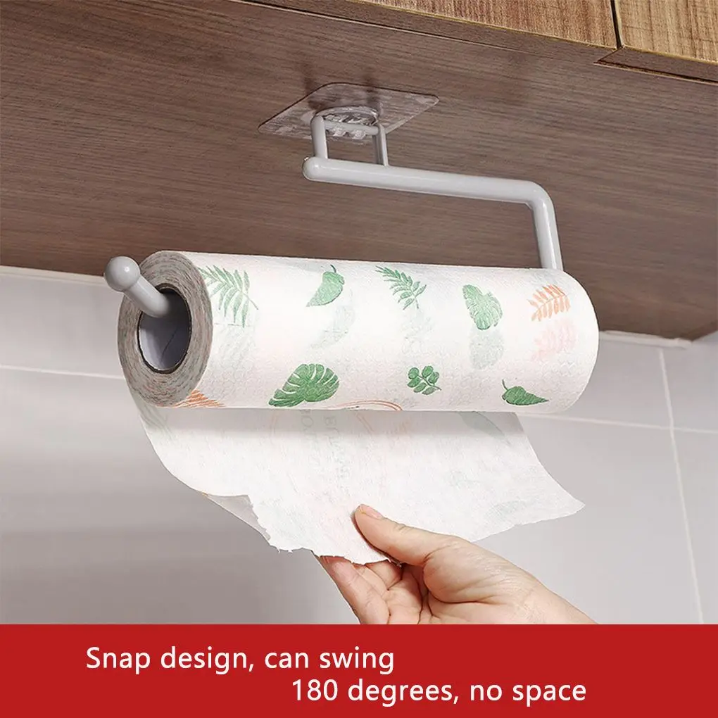 Tempat Kertas Toilet Dapat Disesuaikan Tempat Gulungan Toilet Dapur Berperekat Rak Plastik Handuk Kertas Wc untuk Penyimpanan Tisu Kamar Mandi - 0