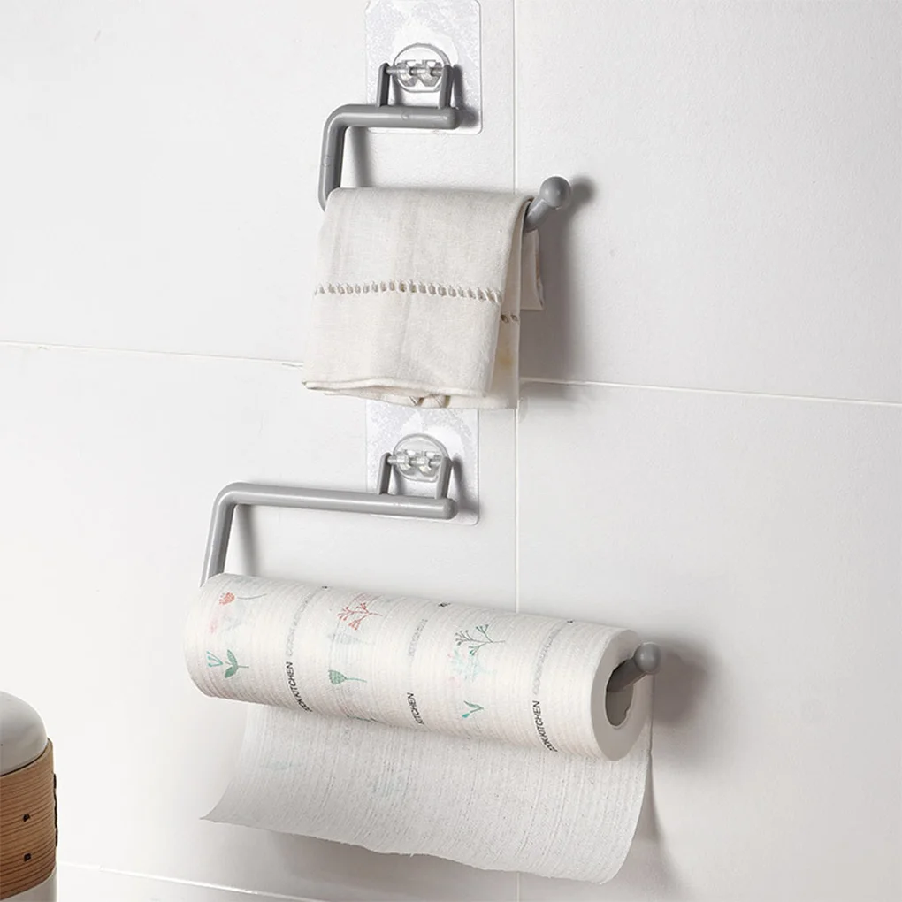 Tempat Kertas Toilet Dapat Disesuaikan Tempat Gulungan Toilet Dapur Berperekat Rak Plastik Handuk Kertas Wc untuk Penyimpanan Tisu Kamar Mandi - 2