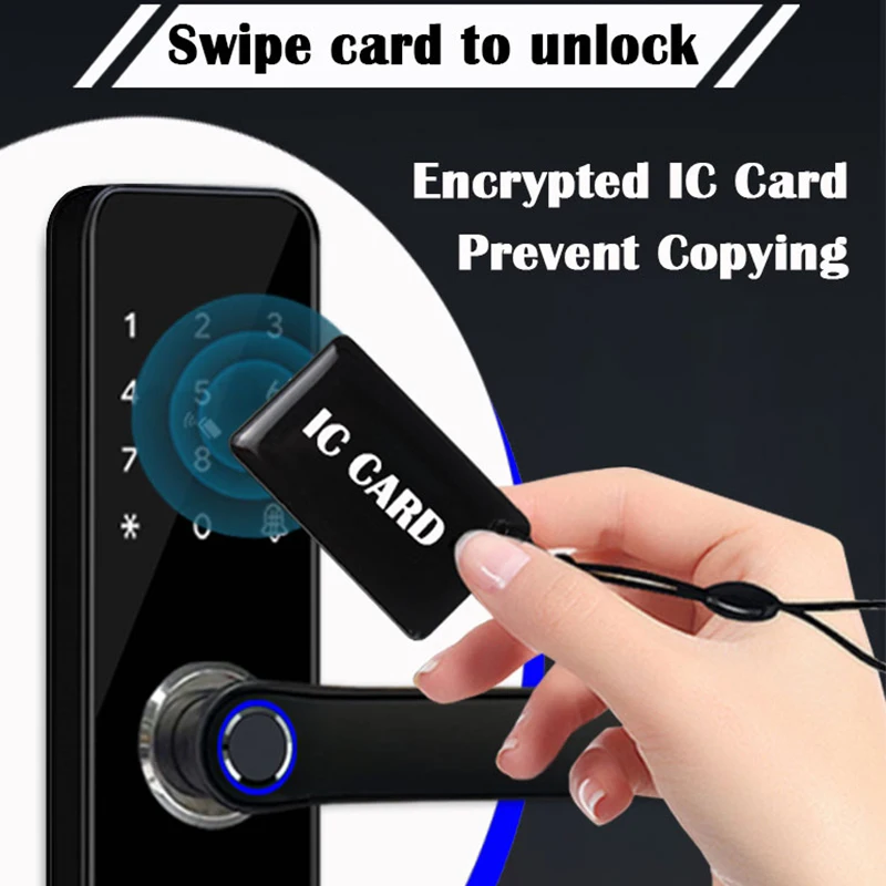 TIAGO Tuya Wifi Kunci Pintu Pintar Elektronik dengan Sidik Jari Biometrik / Kartu Pintar / Kata Sandi / Buka Kunci / Pengisian Daya Darurat USB - 3