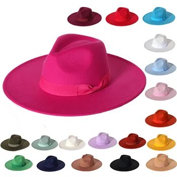 Topi Fedora Topi Wanita Topi Pria Mewah Musim Dingin Dekorasi Pernikahan Fashion Wanita Topi Panama Krem Fedoras Gorras untuk Mujer