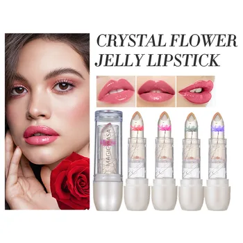 Transparan Moisture Jelly Bunga Kering Perubahan Hangat Lipstik Pelembab Perubahan Warna Riasan Lipstik Hit Bunga Segar Rendah