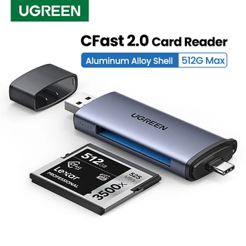 UGREEN Pembaca Kartu CFast2. 0 USB3. 0 / Tipe-C untuk CF Kartu Memori untuk Laptop PC iPad Smartphone Kamera DSLR HD Camcorder Cangkang Logam