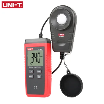 UNI-T UT383S Luxmeter Pengukur Cahaya Digital Genggam 199900 Lux FC Meter Luminometer Fotometer 3 Rentang Iluminometer Layar LCD