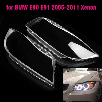 Untuk BMW E90 E91 318I 320i 325i 330i Kap Lampu Mobil Kap Lampu Depan Xenon Transparan Penutup Kap Lampu PC Lensa Lampu Depan Mobil