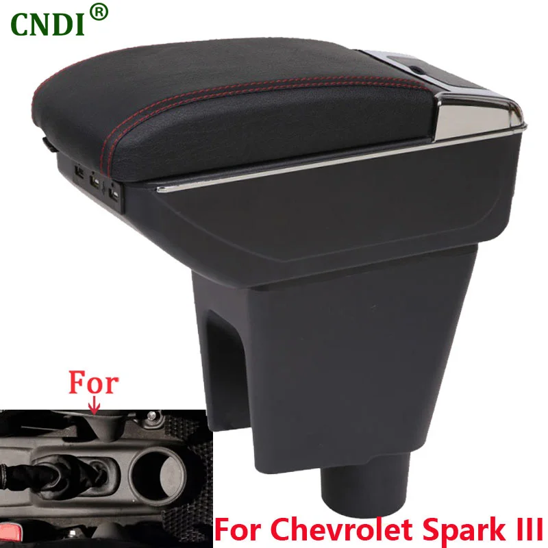 Untuk Kotak Sandaran Tangan Chevrolet Spark untuk Chevrolet Spark III Aveo T200 Kotak Penyimpanan Sandaran Tangan Mobil Aksesori Suku Cadang Interior Mobil - 0