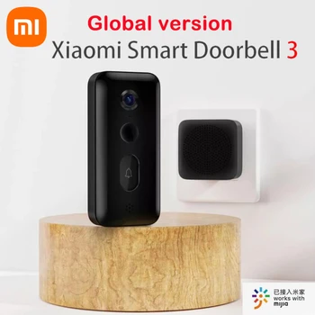 Versi global Mijia Smart Doorbell 3 180°Tampilan Lapangan Besar Resolusi 2K Ultra HD Pengenalan Humanoid AI Tampilan Waktu Nyata Jarak Jauh