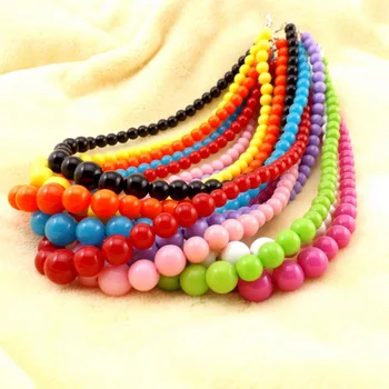 XiaoYaoTYM Kalung anak Multicolor, kalung akrilik warna campuran, kalung manik-manik untuk promosi