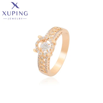 Xuping Perhiasan Fashion Baru Kedatangan Warna Emas Cincin Sederhana untuk Wanita Hadiah Pernikahan A00887254