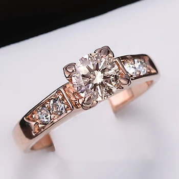 Zhouyang Pernikahan Cincin untuk Wanita Klasik 6 Mm Cabang Pengaturan Cubic Zirconia Pertunangan Fashion Perhiasan Brithday Hadiah R051 R052