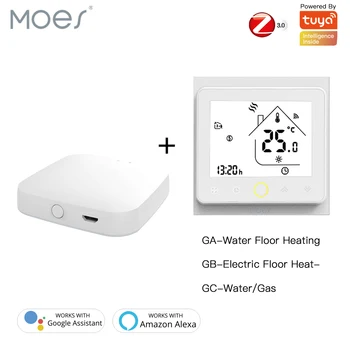 ZigBee Smart Thermostat Pengontrol Suhu Hub Diperlukan Air / Pemanas Lantai Listrik Air / Ketel Gas dengan Alexa Google Home