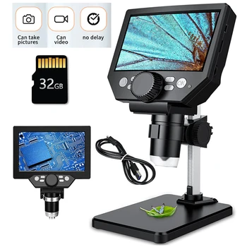 Zoom Pembesaran 1-1000X Mikroskop Digital LCD Stereo USB Nirkabel, Perekam Video Kamera Layar HD 4.3