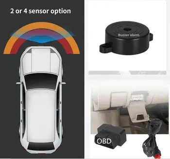 mobil OBD depan 4 parktronic Sistem Sensor bel alarm + OBD Dipicu secara otomatis kecepatan lebih rendah dari 20 km/Jam deteksi asli