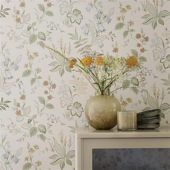 wallpaper bunga Indah tanaman sederhana Nordic kustom dekorasi rumah Wallpaper retro Prancis untuk Kertas dinding dekorasi Rumah Mural 3D
