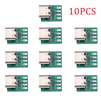 1-10 Buah Papan Uji Wanita TIPE-C Papan PCB Uji USB3. 1 16P Ke Papan Adaptor Daya 2.54 untuk Transfer Kabel Kawat Data