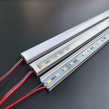 1-24 buah / Lot 12VDC 50cm 20 inci Lampu bar kabinet LED 8W 5730 36 LED profil aluminium Lampu Linier strip keras led