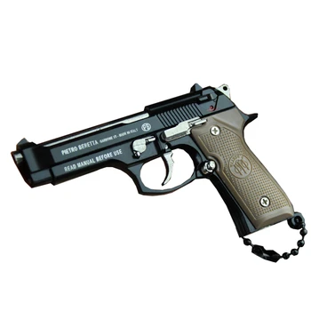 1: 3 Beretta 92F Pistol Mainan Anak-anak Model Miniatur Logam Gantungan Kunci Liontin Pistol Palsu untuk Pria Pistol Mini Mainan Baru
