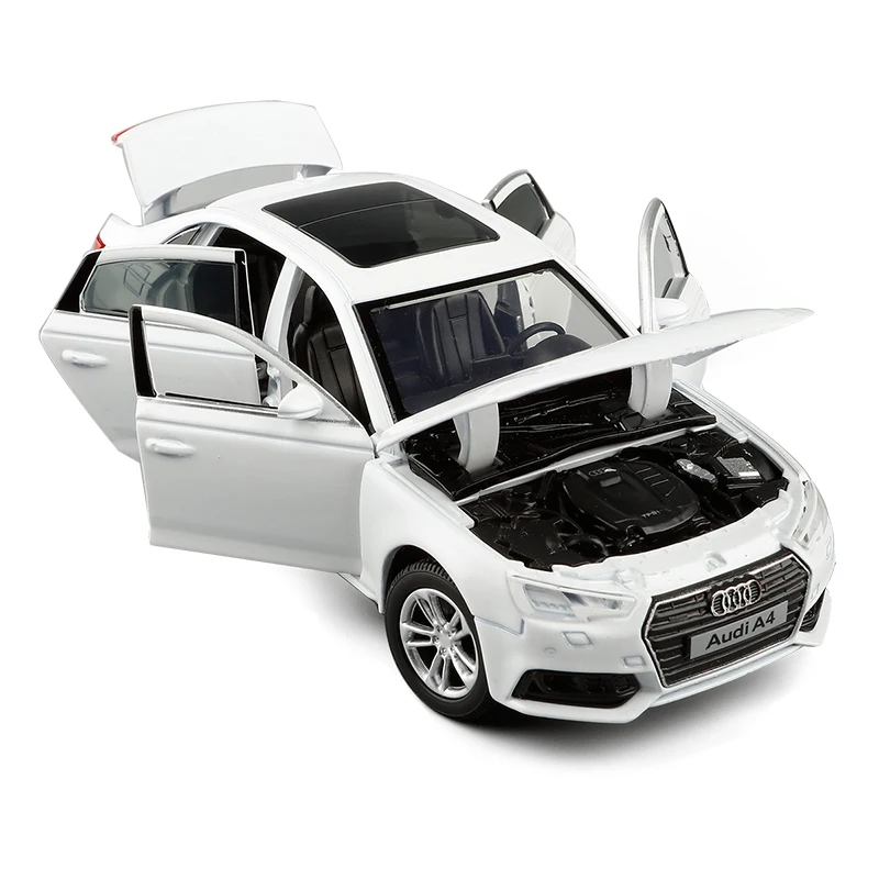1: 32 AUDI A4 Simulasi Model Mobil Diecast Mobil Mainan 6 Pintu-Membuka Suara & Lampu Hobi Koleksi Hadiah Ulang Tahun Anak - 1