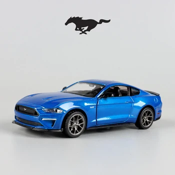 1: 34 Ford Mustang GT 2018 Mobil Otot Paduan Mobil Die Cast Model Mobil Mainan Suara dan Cahaya Mainan Anak-anak Koleksi Hadiah Ulang Tahun