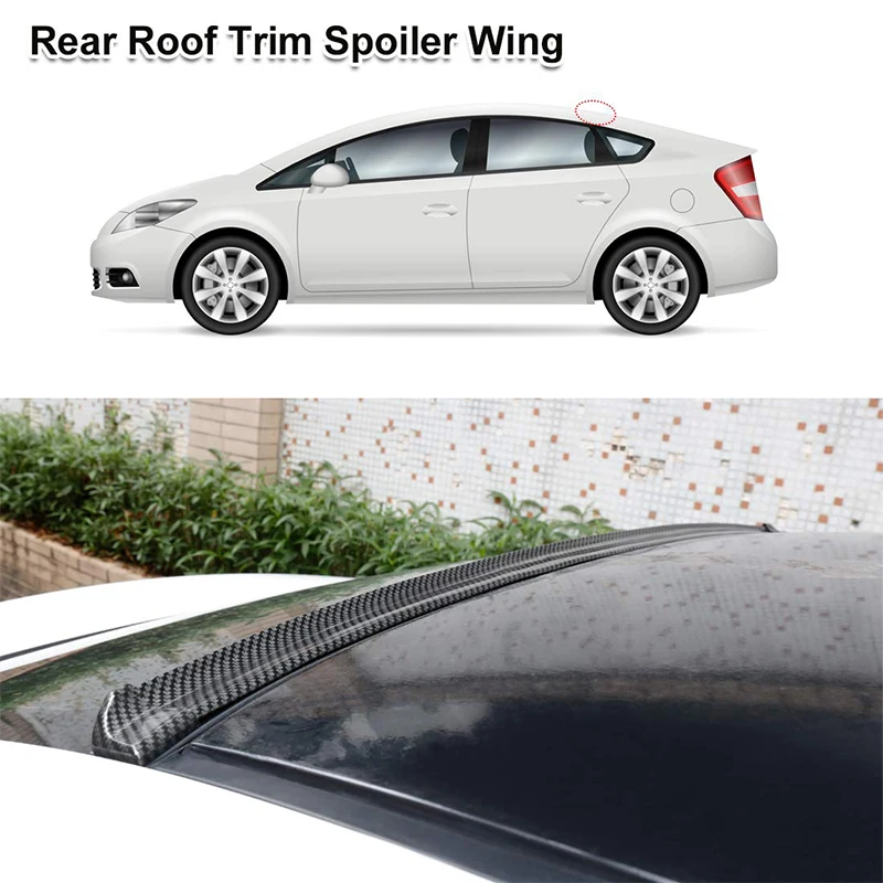 1.5 M Mobil Styling 5D Karbon Karet Ekor Spoiler PU Mematri DIY Mereparasi Spoiler Cocok untuk Semua Jenis Mobil Universal Roof Spoiler - 1