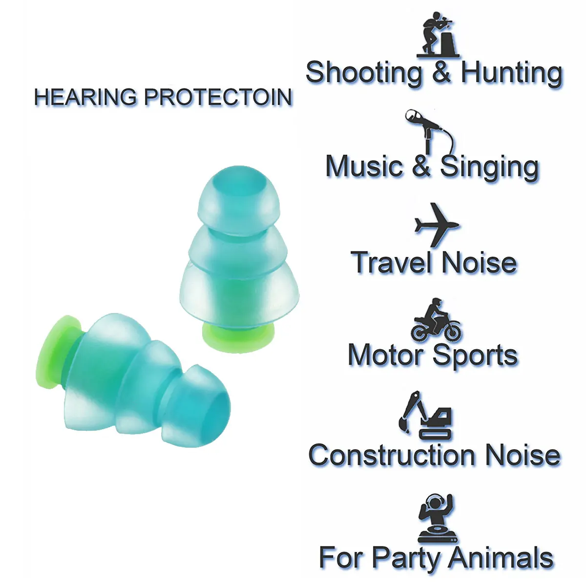 1 Pasang Penyumbat Telinga Pelindung Pendengaran Peredam Bising untuk Konser Sepeda Motor Musisi Penyumbat Telinga Silikon Dapat Digunakan Kembali - 3